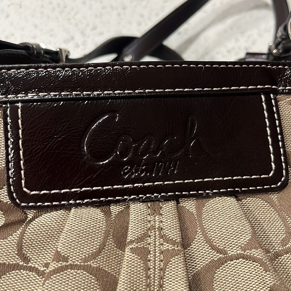 2009 Coach Pleated Signature East/West Gallery Tote Shoulder Bag - Picture 5 of 16